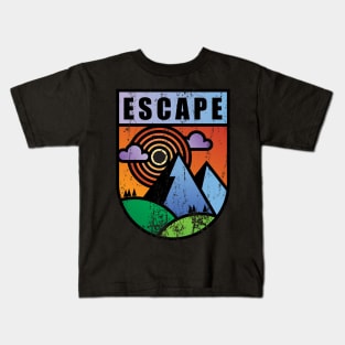 Escape to Sunset Mountain Kids T-Shirt